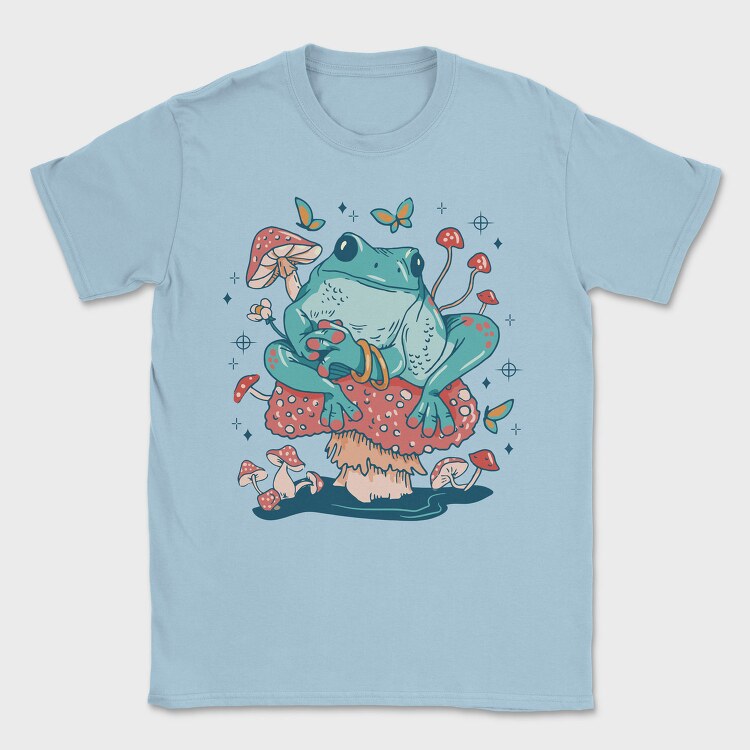 Frog In A Mushroom Cottagecore Pillow, Tricou Barbati (Unisex)