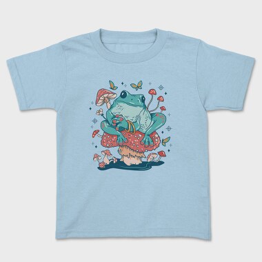 Frog In A Mushroom Cottagecore Pillow, Tricou Copii