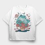 Frog In A Mushroom Cottagecore Pillow, Tricou Oversize Barbati (Unisex)