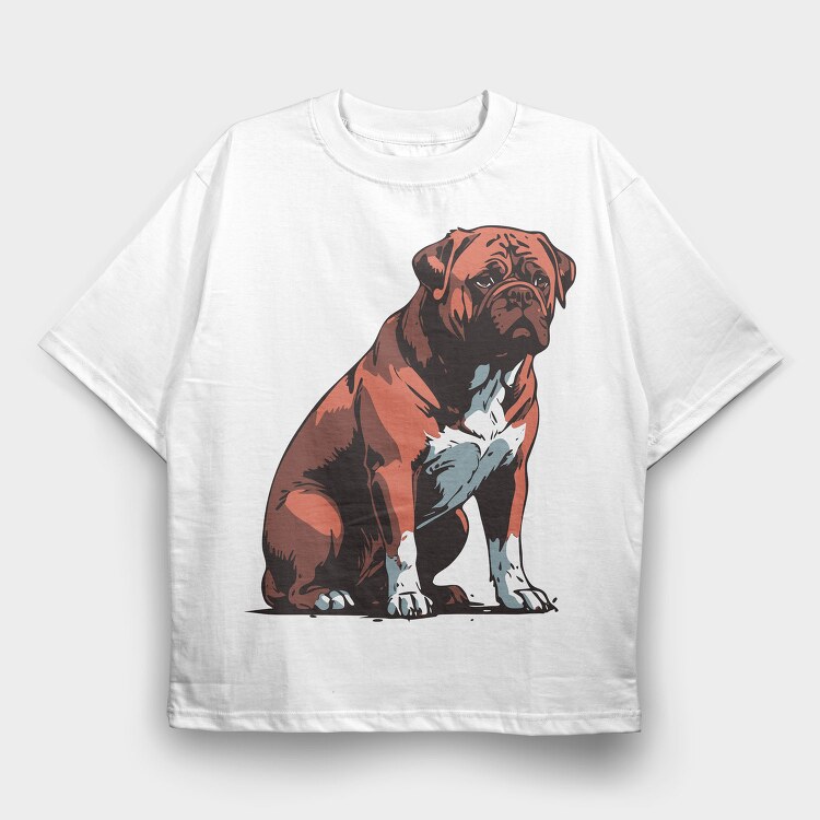 Bordeaux Mastiff Dog, Tricou Oversize Barbati (Unisex)