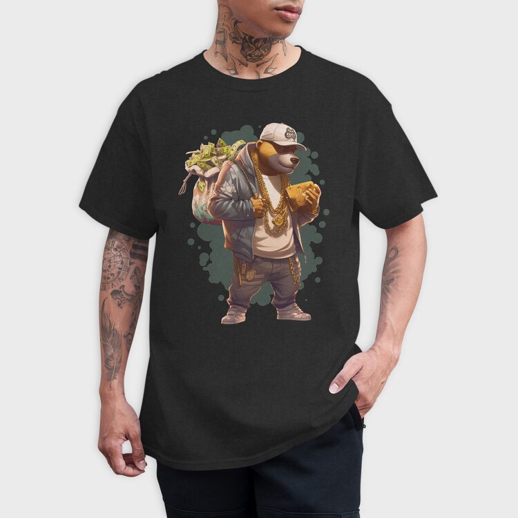 Gangster Bear Money Gold, Tricou Barbati (Unisex)