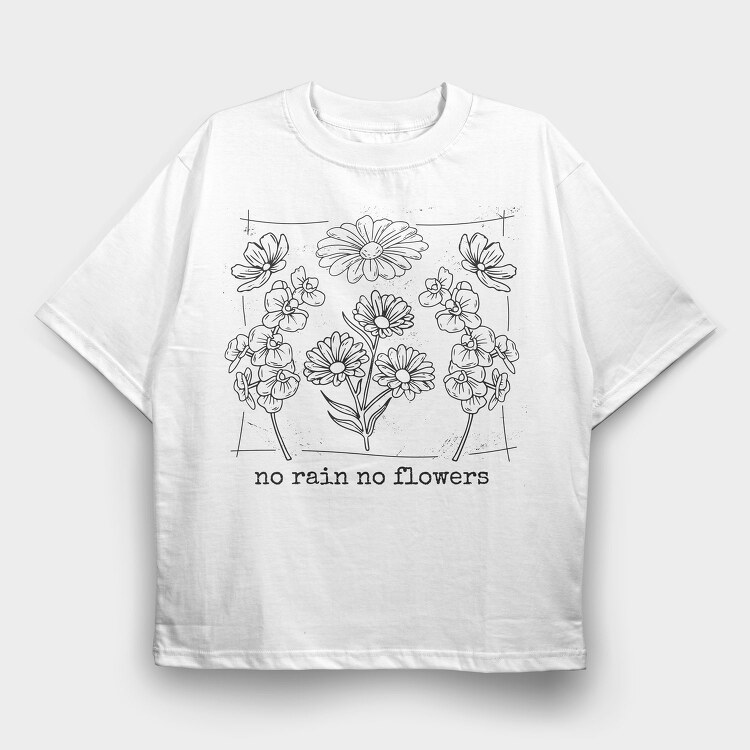 Botanical Flowers Vintage, Tricou Oversize Barbati (Unisex)