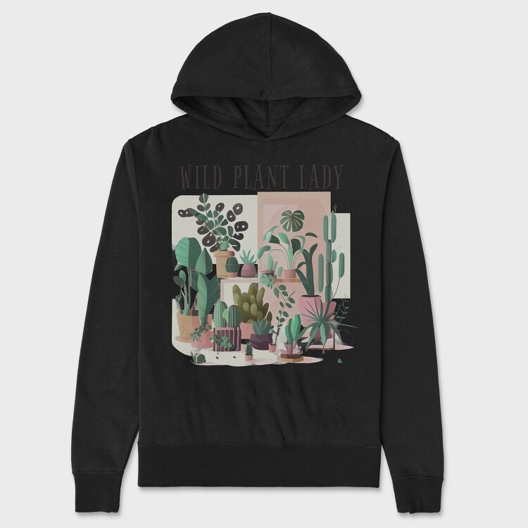 Botanical Wild Plant Lady, Hanorac Oversize Barbati (Unisex)