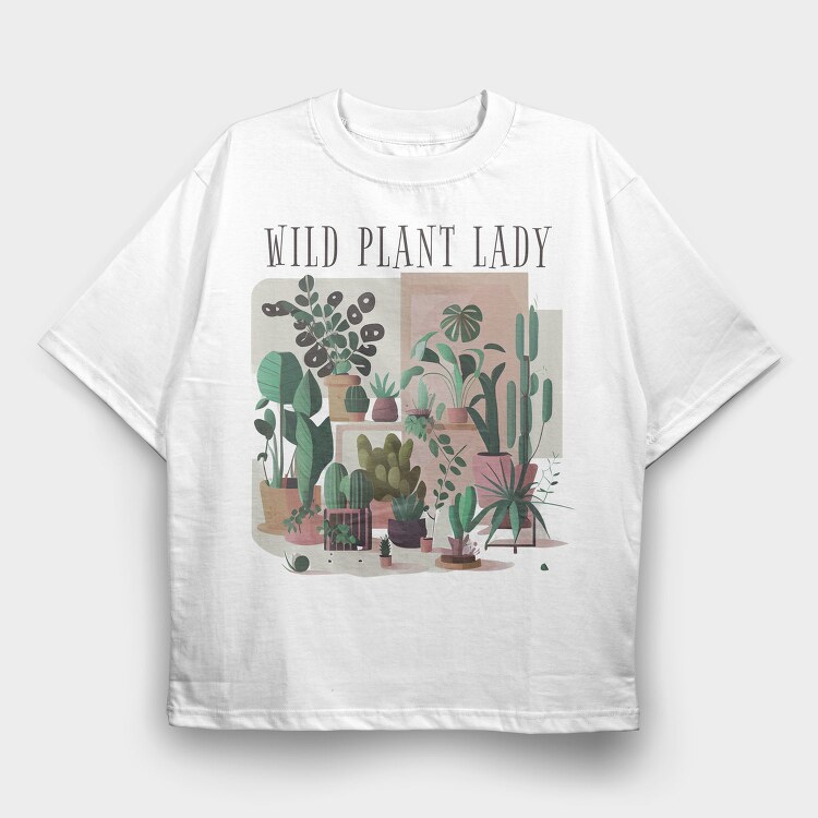 Botanical Wild Plant Lady, Tricou Oversize Barbati (Unisex)