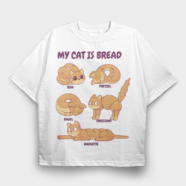 Bread Cat, Tricou Oversize Barbati (Unisex)