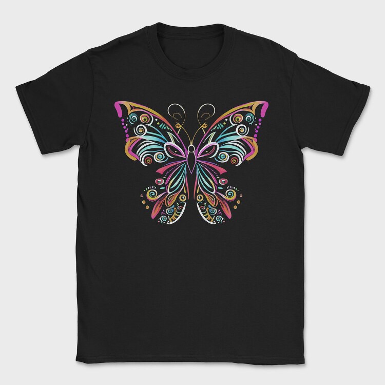 Bright Colored Butterfly Colorful, Tricou Barbati (Unisex)