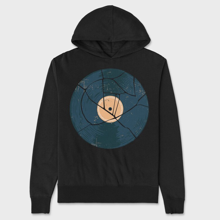 Broken Vinyl Retro, Hanorac Oversize Barbati (Unisex)