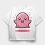 Bubbly Pink Ghost, Tricou Oversize Barbati (Unisex)