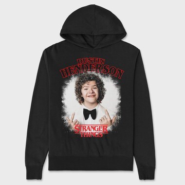 Dustin Stranger Things Rock On, Hanorac Oversize Barbati (Unisex)