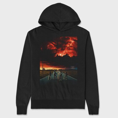 Motorcycle Riders Sunset, Hanorac Oversize Barbati (Unisex)