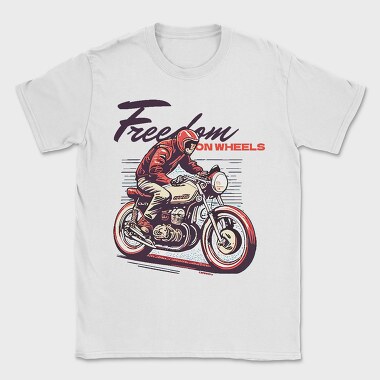 Freedom on Wheels Motorcycle Retro, Tricou Barbati (Unisex)