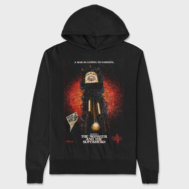 Stranger Things Clock Illustration, Hanorac Oversize Barbati (Unisex)