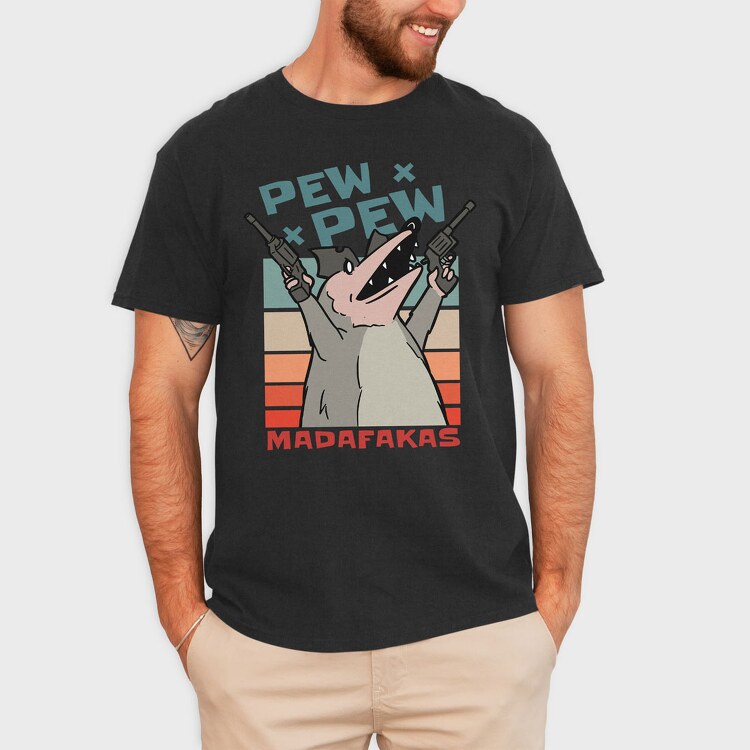 Opossum Retro Sunset, Tricou Barbati (Unisex)