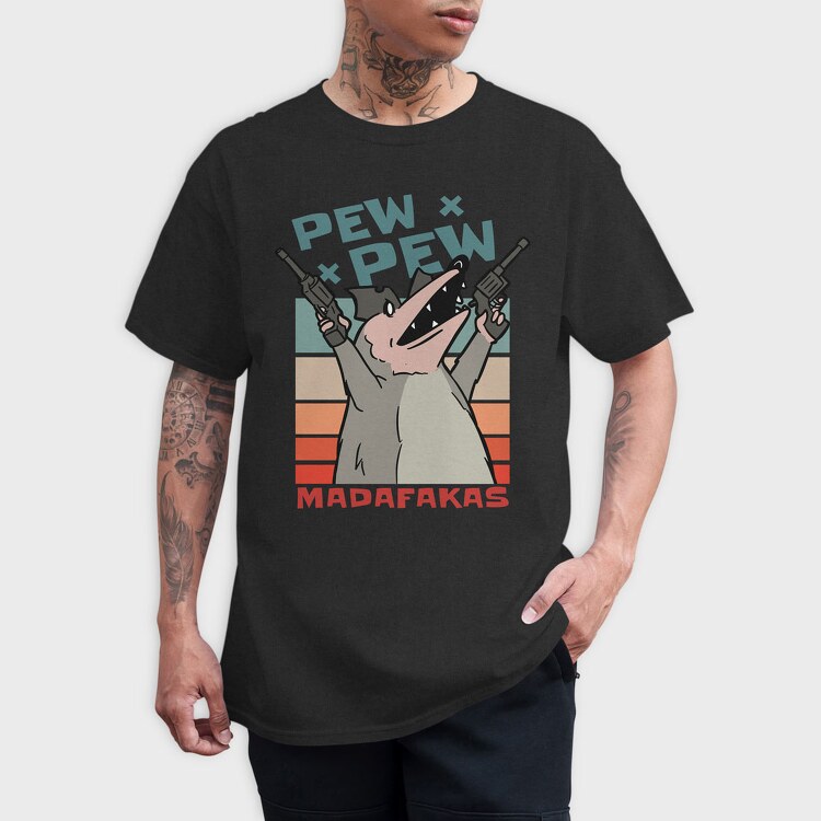 Opossum Retro Sunset, Tricou Barbati (Unisex)