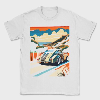 Classic Car Mountain Sunset Trees, Tricou Barbati (Unisex)