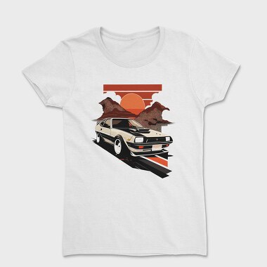 Classic Car Sunset Mountains, Tricou Femei