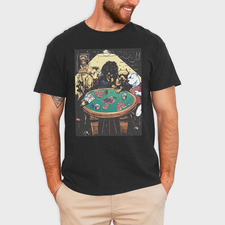 Poker Dogs, Tricou Barbati (Unisex)