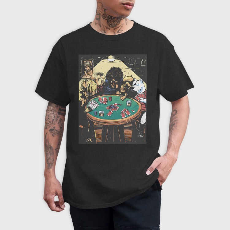 Poker Dogs, Tricou Barbati (Unisex)