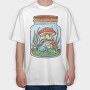 Frog In Mason Jar Nature, Tricou Oversize Barbati (Unisex)