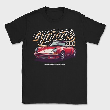 Vintage Ride Porsche, Tricou Barbati (Unisex)