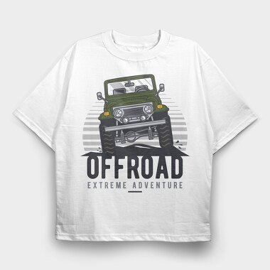Offroad Extreme Adventure Jeep, Tricou Oversize Barbati (Unisex)