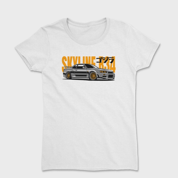 Nissan Skyline Gtr R34 Jdm Fast Mod, Tricou Femei