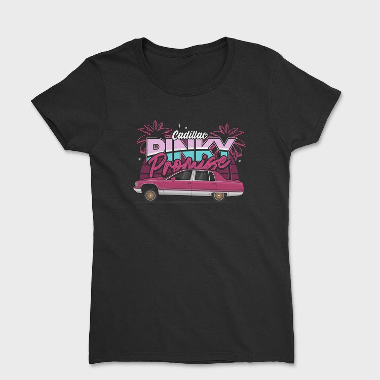 Pink Car Promise Palm Ocean, Tricou Femei