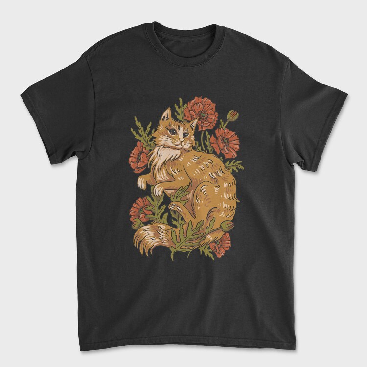 Red Cat Poppies, Tricou Barbati (Unisex)