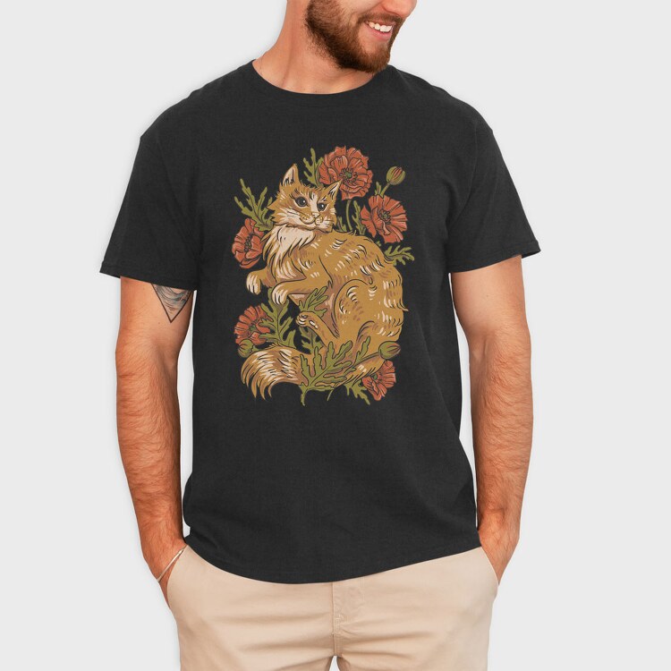 Red Cat Poppies, Tricou Barbati (Unisex)