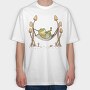 Frog Animal Chilling In Hammock Cottagecore, Tricou Oversize Barbati (Unisex)