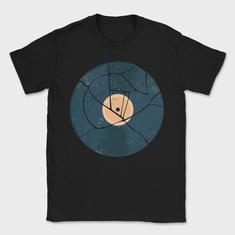 Broken Vinyl Retro, Tricou Barbati (Unisex)