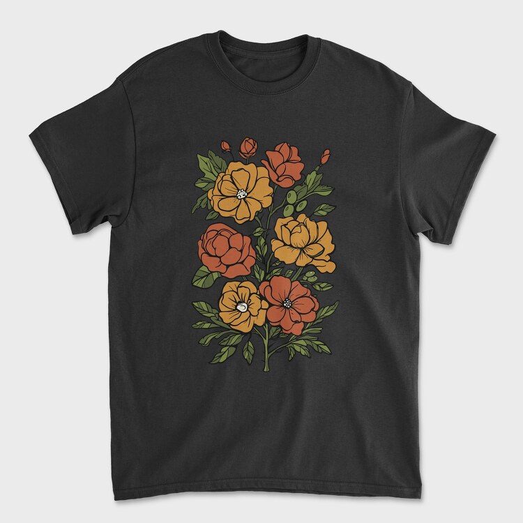 Orange Flowers, Tricou Barbati (Unisex)