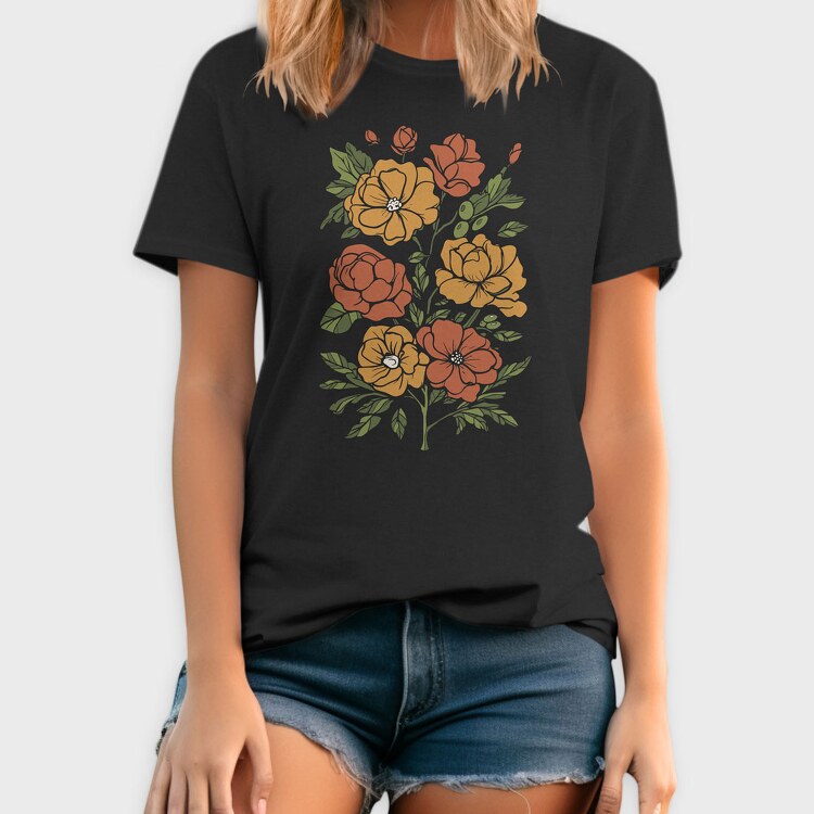 Orange Flowers, Tricou Barbati (Unisex)