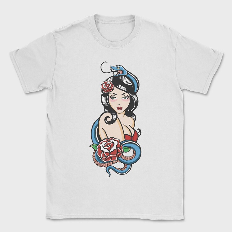 Snake Rose Beauty, Tricou Barbati (Unisex)