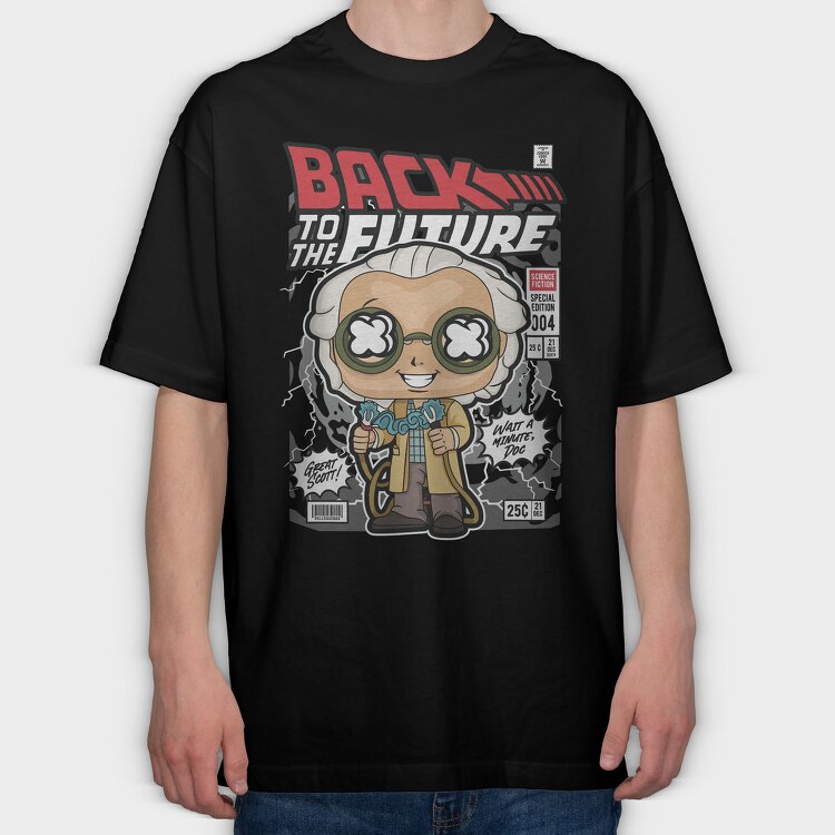 Dr Emmett Brown, Tricou Oversize Barbati (Unisex)