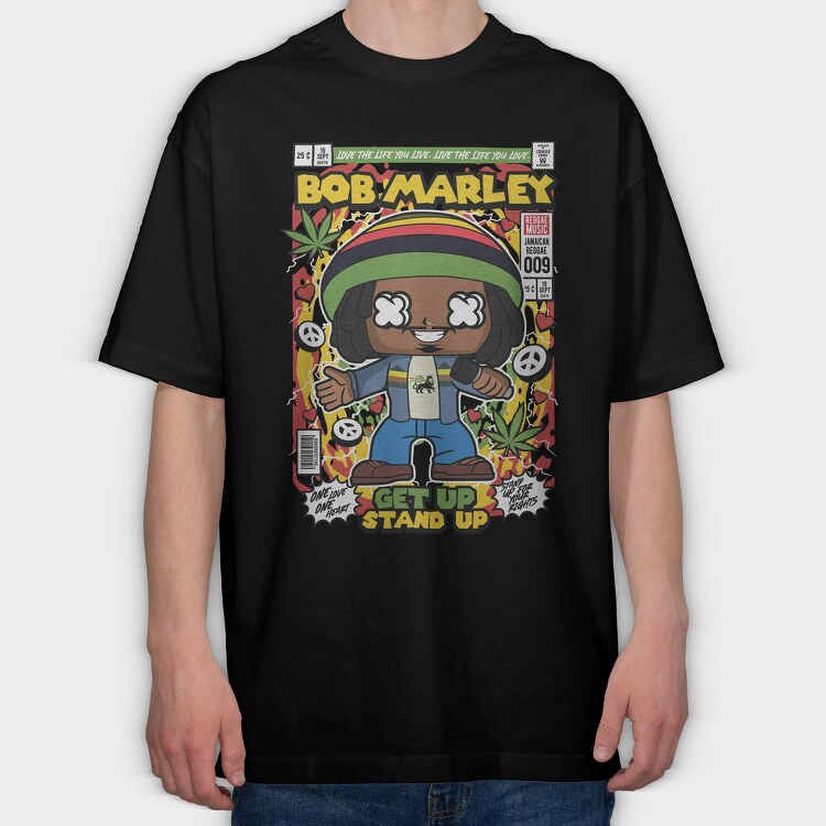 Bob Marley, Tricou Oversize Barbati (Unisex)