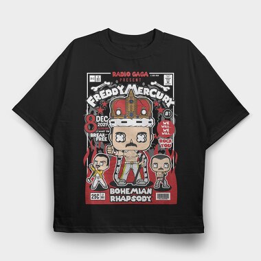 Freddy Mercury 2, Tricou Oversize Barbati (Unisex)