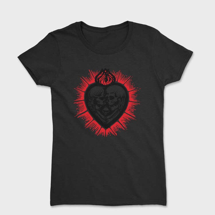 Skull Heart Fire, Tricou Femei