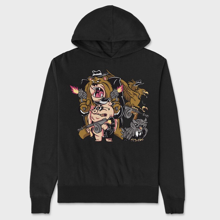 Badass Animal Gangster, Hanorac Oversize Barbati (Unisex)