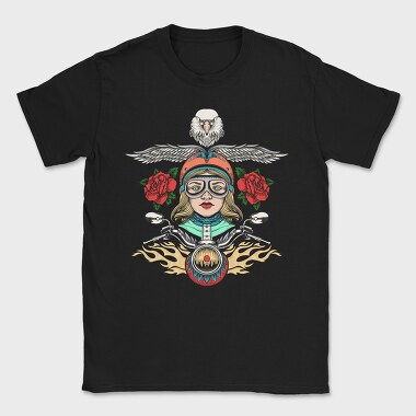 Biker Chick Rose, Tricou Barbati (Unisex)