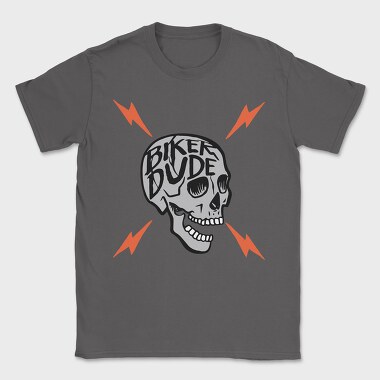 Biker Dude Skull, Tricou Barbati (Unisex)
