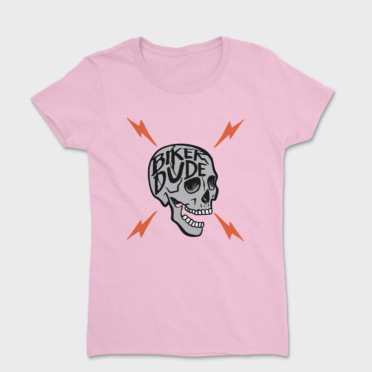 Biker Dude Skull, Tricou Femei