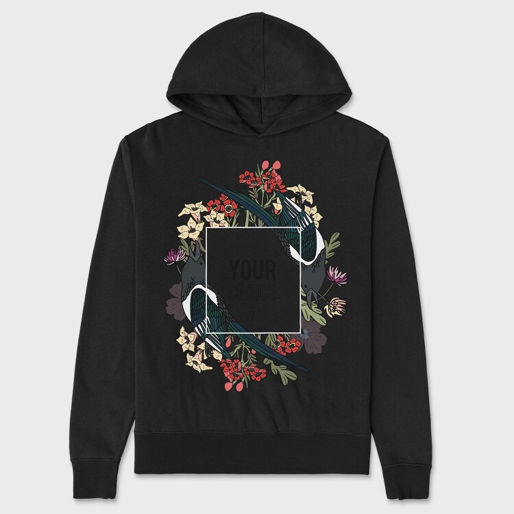 Bird Bloom Frame, Hanorac Oversize Barbati (Unisex)