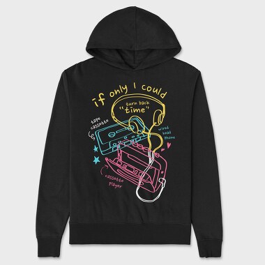 Cassette Time Rewind, Hanorac Oversize Barbati (Unisex)