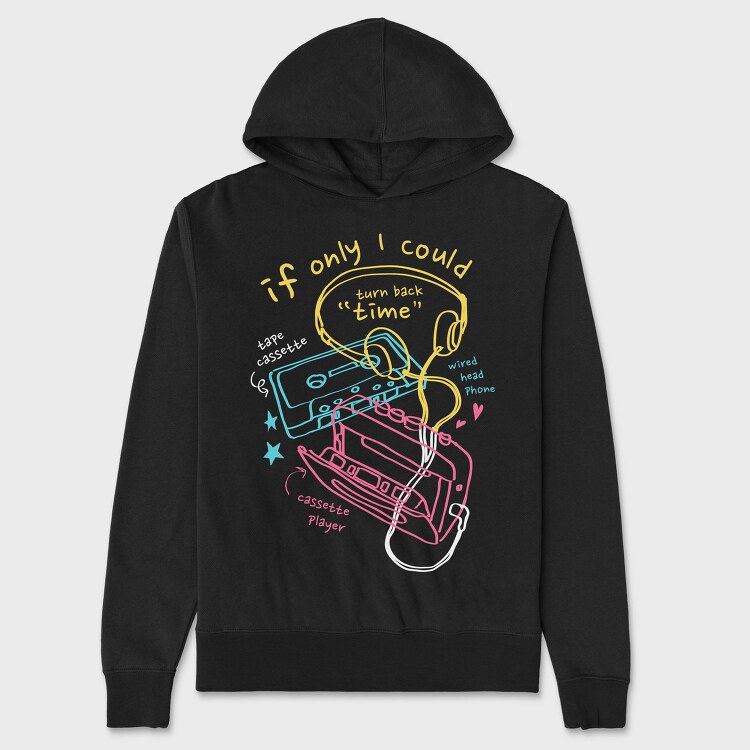 Cassette Time Rewind, Hanorac Oversize Barbati (Unisex)