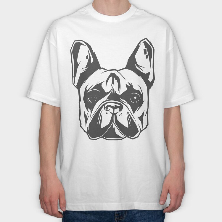 French Bulldog, Tricou Oversize Barbati (Unisex)