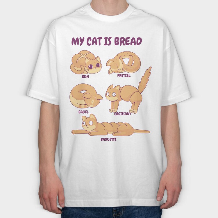 Bread Cat, Tricou Oversize Barbati (Unisex)