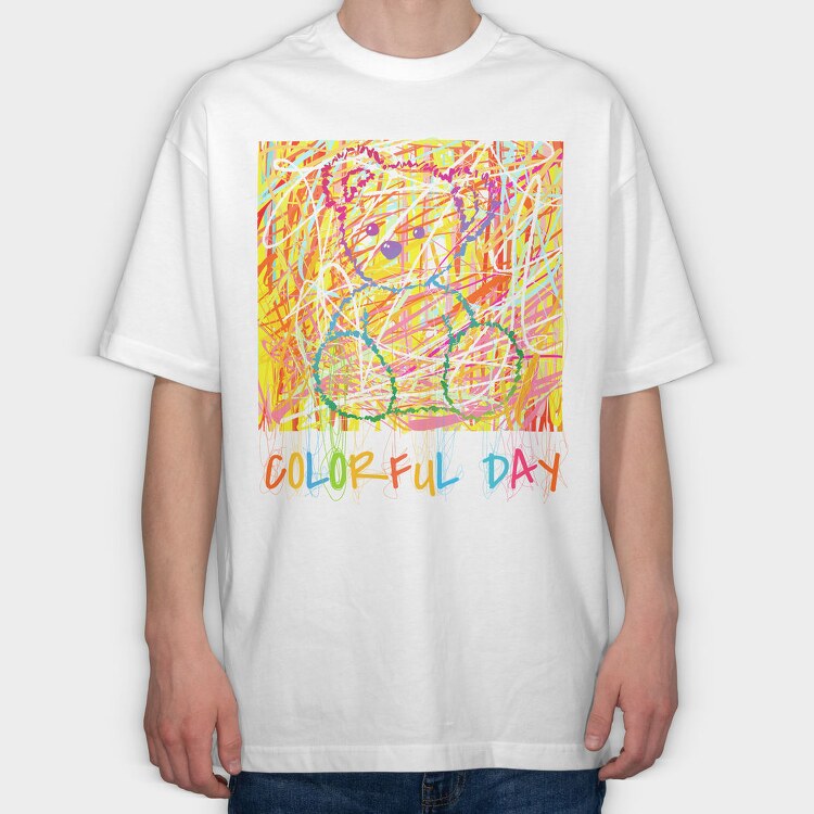 Colorful Chaos Day, Tricou Oversize Barbati (Unisex)