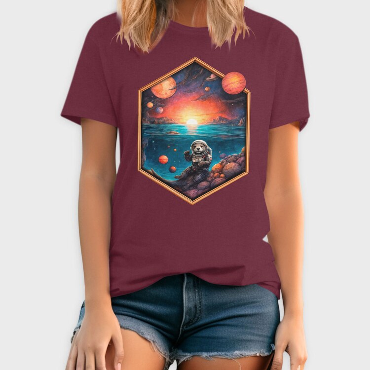 Otter Astronaut, Tricou Barbati (Unisex)