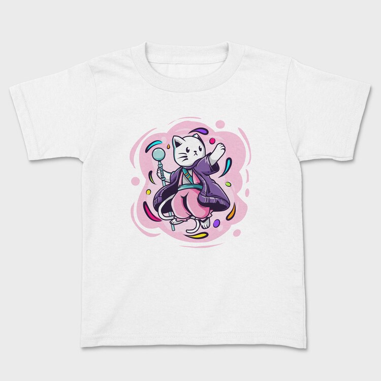 Cat Wizard Vibes, Tricou Copii